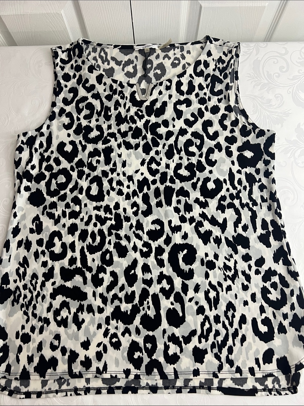 Calvin Klein Black & White Leopard Print Tank